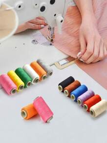 24 Piezas/conjunto De 12 Colores De Hilo Para Coser Con 12 Agujas Doradas De Bordado Para Coser