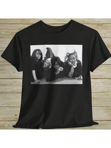 90s LOVE!_ Missy Elliott, Liyah, KlM, ! Queen Of The Damned, , Erykah Badu, Missy Elliott Shirt, Swv, Xscape, 90s R&B, Father'S Day Gift Casual Street Fashion Hip-Hop Tee Pure Cotton Unisex T-Shirt 220g - 黑色 - 查看 1