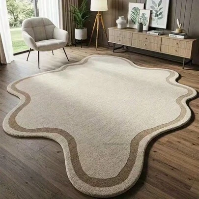 1pc Asymmetrical Cloud Shaped Modern Nordic Style, Minimalist Decor, Living Room Floor Mat, Bedroom Decor, Small Rug, Carpet, Home Decor, Living Room Carpet, Living Room Small Rug, Bedroom Carpet, Living Room Home Decor, Outdoor Rug, Washable Carpet, Thick Carpet, Plush Carpet, Autumn/Winter Carpet