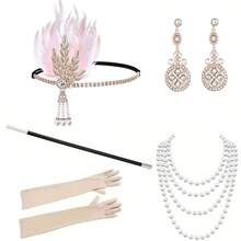 1920s Women's Party Accessories Set, Flapper Costume Accessories Roaring 20s Ladies Accessories Flapper Headpiece - 彩色 - 查看 23