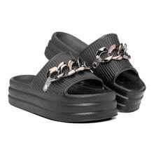 Women's Lightweight Platform Flip Flops 100% EVA Women's Platform Sandals Flat Sandals Women's Sandals - màu đen - Xem 1