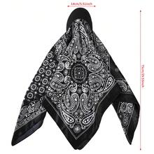 1条复古美式风格头巾，街头时尚佩斯利花纹和豹纹印花头巾，女士防晒头带 - 彩色 - 查看 10