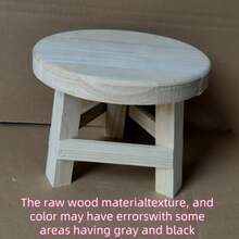 Succulent Stool, Round Stool, Cross-Border Small Foreign Trade Green Plant Pothos Wooden Stool, Foreign Trade Round Low Stool, Green