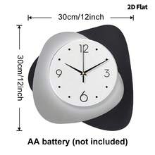 2D Flat, 1pc Modern Creative Fashion Art Decorative Wall Clock, Super Silent Quartz Movement, No Ticking Sound, Decorative Clock For Living Room, Bedroom, Office, Kitchen And Cafe, Perfect For Christmas, New Year, Valentine's Day Gifts - Multicolor - View 13
