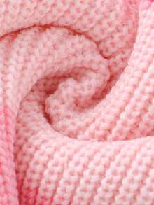 Contrast Color Round Neck Long Sleeve Casual Minimalist Pullover Sweater, Classic Fashion Baby Girl Tops - Pink - View 4