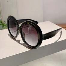 New Women's Glasses Large Frame Fashion Color Block Design  Versatile Suitable For Daily Wear Decoration - Đen chuyển màu xám - Xem 7
