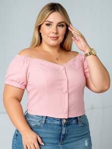 Plus Size Blouses - Rusty Rose - View 1