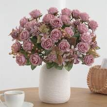 Brighten Up Your Home With Our Set Of 6 Silk Flower Decorations In Various Shades - Perfect For Medium Size Spaces