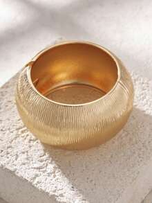 1pc Retro Exaggerated Punk Style Acrylic Asymmetric Bracelet, Minimalist Thick Multi-Color Beaded Bracelet, Suitable For Women's Daily Commute, Gathering With Friends, Romantic Vacation, Street Photography, Fashion Show Accessories (The Texture And Color Of The Bracelet Are Subject To The Actual Item) - Brown Flocked Vertical Striped Set 2 - View 4