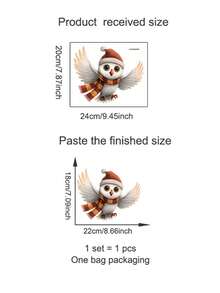 Adesivo da parete affascinante con gufo su un ramo - stampa animale contemporanea autoadesiva, facile da applicare per la decorazione della camera da letto e del soggiorno, gufo, decorazione per la casa, stile contemporaneo, tema animale, forma asimmetrica