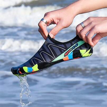 1 par de zapatos de agua unisex para verano, zapatos transpirables de slip-on para hombres, sandalias de secado rápido para actividades al aire libre, playa, fiesta en la piscina, natación, buceo