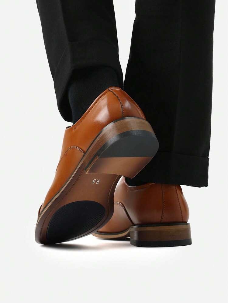 Men's Oxfords Formal Dress Shoes - 棕色 - 查看 2