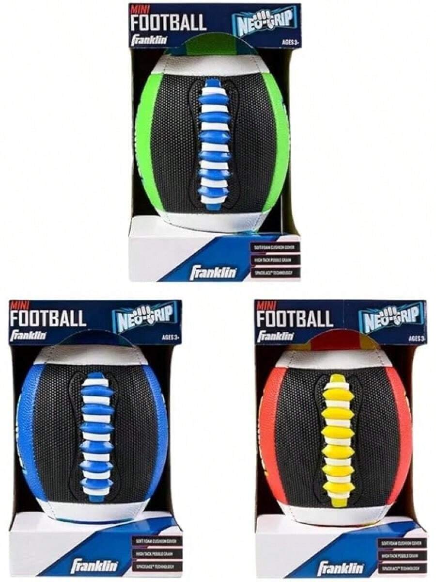 Balón de Fútbol de Espuma Mini de Franklin Sports - Balón de Fútbol Juvenil Grip-Tech con Cubierta Fácil de Agarrar y Adhesiva - Perfecto para Niños Pequeños - Verde neón / Negro - Ver 1