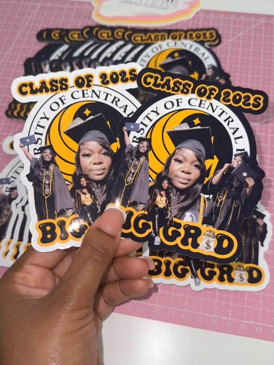 96 Customized Person/Pet Photo Stickers | Personalized Sticker Gifts | People, Dogs, Cats, Etc. | Personalized Facial Stickers | Die Cut Vinyl Waterproof | Free Shipping - White Sticker 1 - View 1