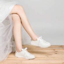 8834A Wedding Shoes Bridal Sneakers Flats Bride Tennis Shoes Lace Sneakers - Personalized Customization Available - Ngà voi - Xem 9