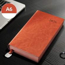 1pc Simple 2026 Planner With Pen A5/A6 Leather Case Portable Practical Daily Plan Diary Efficiency Manual Calendar (2026Z Model Without Pen) - Multicolor - View 17