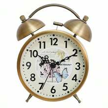 1 件复古风格创意时钟，双铃闹钟，电镀金属工艺，数字台钟，适合家庭卧室客厅装饰（不含电池） - 金色 - 查看 14
