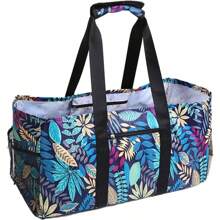 Extra Large Utility Tote Bag, Reusable Shopping Bags With Handles Waterproof, Foldable, And Spacious - 鮮花+無蓋 - 查看 1