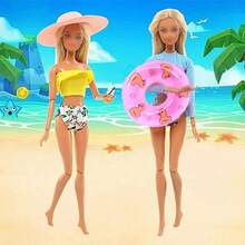 Suitable For 11.5-Inch Doll Set Of 24 Accessories: 5 Swimsuits, 4 Glasses, 10 Shoes, 2 Swim Rings, 1 Hat, 2 Random Beverage Cups (Excluding Dolls And Children's Gifts), Doll House Furniture - Multicolor - View 8