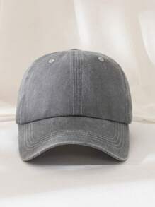1 件男女通用纯色户外休闲时尚可调节复古水洗棒球帽，太阳帽适合日常外出、徒步旅行、度假