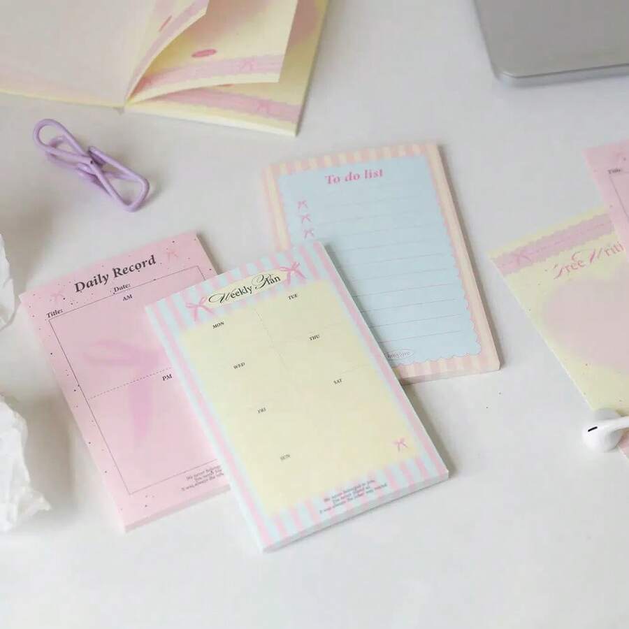 4 Stücke Frische Tägliche Memo Blöcke - Multifunktionale Praktische Memo Index Karten - Nicht-klebrige Große Menge Scrapbooking Materialien Papier