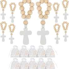 30 piezas/paquete 10 sets de regalo de para adultos con cruz y cuentas, incluye cuentas con forma de cruz, tarjetas de agradecimiento y bolsas de regalo, set de recuerdos para bautizo, primera comunión, confirmación, despedida de soltera, boda, reunión de agradecimiento, suministros y recuerdos para fiestas (3 piezas/15 piezas/30 piezas) - Multicolor - Ver 3