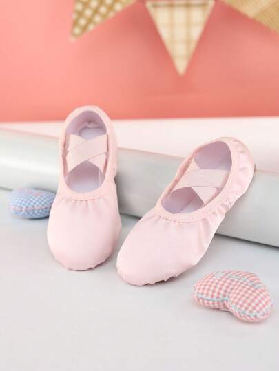 Children's Princess Ballet Shoes, Girls Indoor Soft-Soled Dance Shoes, Yoga Shoes, Practice Shoes, Flat Slippers, Satin Fabric