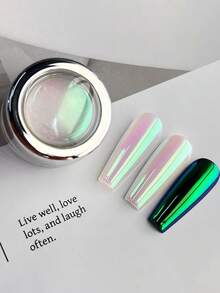 0.3g/Pc Green Aurora Chameleon Nail Powder, Neon Powder For DIY Nail Art Decoration, Color Changing Optical Nail Powder - Multicolor - View 2