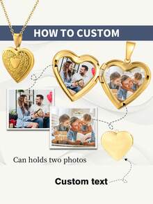 1件个性化激光雕刻不锈钢可打开相框，2025年送给女性的最佳礼物，礼物，情人节礼物，送给朋友的礼物，母亲节礼物，感恩节礼物，送给女性的珠宝礼物，送给她、奶奶、妈妈，母亲节，情人节，生日，周年纪念日，毕业典礼，送给家人、朋友和同学，珠宝和手表，季节精选，定制名字不锈钢项链，个性化铭牌，女士珠宝，波西米亚风宣言 - 樣式 - 查看 26