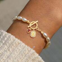 Gold Micro-inlaid Square Letters