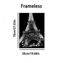 1/3 Panel Black Fashion Print Canvas Wall Art, Black & White Retro Disco Ball Poster, Bedroom, Living Room, Office, Home Decor, Frameless - Multicolor - View 17