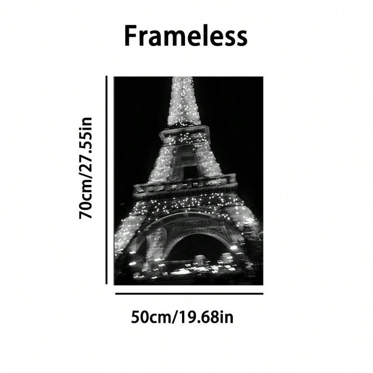 1/3 幅黑色时尚印花帆布墙画，黑白复古迪斯科球海报，卧室、客厅、办公室、家居装饰，无框 - 彩色 - 查看 17