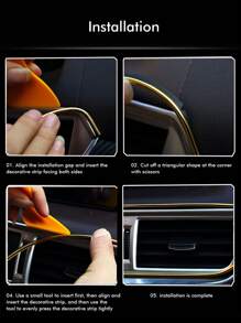 1 件 5 米汽车内饰装饰条，电镀仪表板/中控台缝隙填充物，创意改装，多色可选，可定制适合所有车型