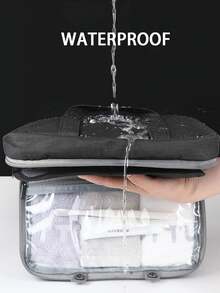 1个大容量旅行挂钩化妆包 时尚旅行挂式洗漱包 防水洗漱包 多功能旅行收纳包 可折叠化妆袋 方便携带便携式化妆品手提包 挂式化妆包 素色洗漱包 - 彩色 - 查看 9