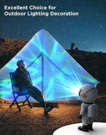 Astronaut Starry Sky Projector, Galaxy Night Lamp For Bedroom Star Projector With Remote Control, Bright Led Lamp Aesthetic Nebula Ambient Lighting For Gaming Room, Home Theater, Ceiling, Party Decor And Christmas Gift - Giữ mặt trăng trắng - Xem 4