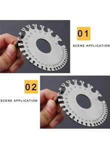 2 Pcs Stainless Steel Metal Sheets Welding Thickness Gauge- Wire Gauge Measurement Tool, Standard Dual-Sided Round Wire Cable Sheet Gage And Wire Welding Material Thickness Gauge