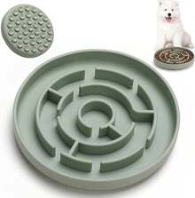 Slow Feeder Dog Bowls Silicone Maze Food Suction Bowl Feeders Pet Puzzle Lick Mat To Slow Down Eating For Small Breed Size Dogs,12065439 - 中紫紅色 - 查看 1