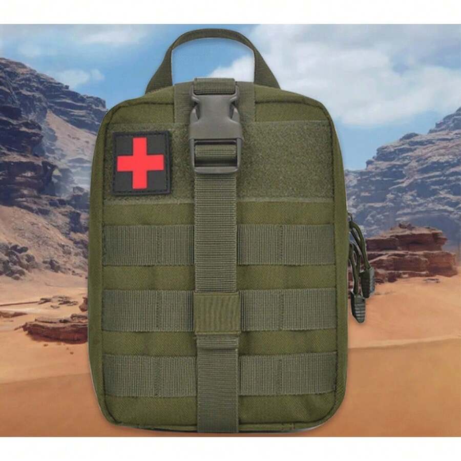 Military Tactical First Aid Kit - MOLLE Compatible Outdoor Survival Gear With Multi-Tool Functions - xanh quân đội - Xem 1
