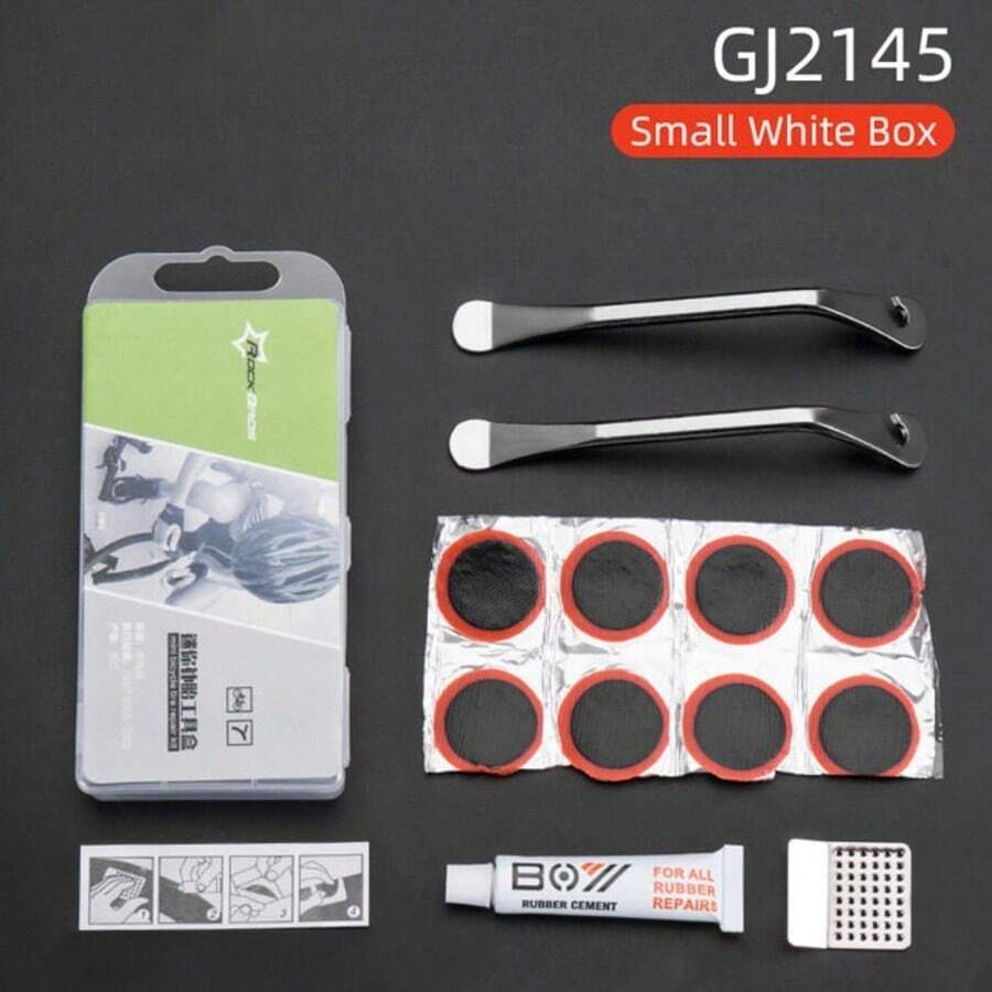 1 pieza Kit de herramientas de reparación de cámara de bicicleta - Portátil, incluye parches y pegamento - Azul - Ver 1