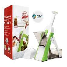 CORTADOR / REBANADOR MANUAL, AJUSTABLE PARA ALIMENTOS/RALLADOR PICADOR ALIMENTOS VERDURAS HOJAS ACERO INOXIDABLE /PICADORA DE VERDURAS COOK SAFE CON FORMA DE MANDOLINA/ FACIL USO/ IDEAL PARA EL HOGAR Y COMERCIO. - Verde - Ver 1