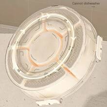 Snackle Box Container,Portable Snack Box 8 Compartment Divided Serving Tray With Lid And Handle,Clear Storage Organizer For Fruit Candy Nuts Veggie-Perfect Ideal For Party,Travel & Picnic UseWhite,1Pack - Small Rotating Fruit Plate - View 5