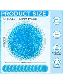 2/6/10 Pcs Small Round Gel Ice Packs Reusable Cold Ice Packs, Cold Hot Compress For Pain Relief, Injuries, Wisdom Teeth, Breastfeeding, Tired Eyes, Face, Neck, Headaches - Multicolor - View 2