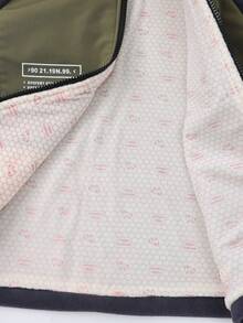 معطف مبطن للأولاد الصغار بأكمام طويلة ودافئ بسحاب، بنمط أرنب كرتوني وزهور، معطف دافئ للشتاء