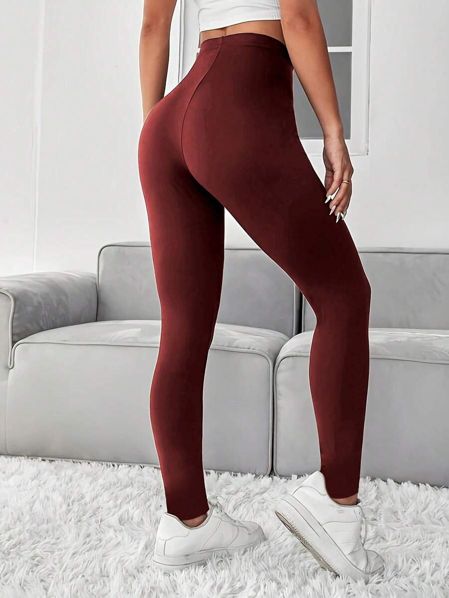 SANOPY Women's Tight Trousers, Suitable For Daily Wear, Sports Wear, Casual Women's Wear - 酒紅色 - 查看 1