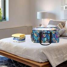 Extra Large Utility Tote Bag, Reusable Shopping Bags With Handles Waterproof, Foldable, And Spacious - 鮮花+無蓋 - 查看 6