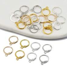 50pcs French Earring Holder Suitable For DIY Earring Accessories Craft Materials, Gold & Silver Color - Ear Hook - View 5