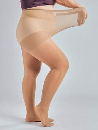 1 Paio Di Collant Trasparenti Taglie Forti Da Donna 20D, In Vita Alta, Con Cavallo Di , Senza Cuciture, Per Uso Quotidiano