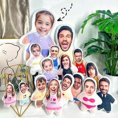 1pc DIY Customized Personalized Photo Pillow, Bedroom Sofa Decorative Cushion, Pet Memorial, Unique Fun Decorative Pillow Toy, Human Face Image Customized Pillow