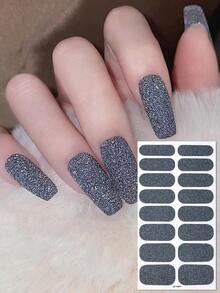 4-Pack Random Color Nail Polish Strips, Pink Nail Glitter Self-Adhesive Gel Nail Stickers, Suitable For Women's Home DIY Self-Use Nail Art Supplies Nail Stickers - 彩色 - 查看 4