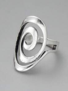 1 件无限戒指、漩涡戒指、个性化戒指、艺术戒指、螺旋戒指、独特戒指、银色螺旋戒指、女士珠宝、送给她的礼物 - 戒指 - 查看 3